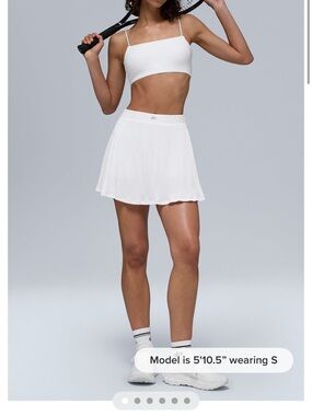 ALO Yoga White Pleated Tennis Mini Skirt